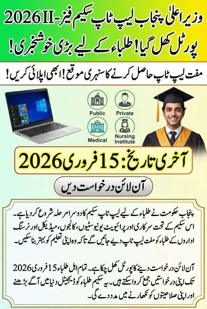 CM Punjab Laptop Scheme Phase-II Registration Started for Universities and Colleges