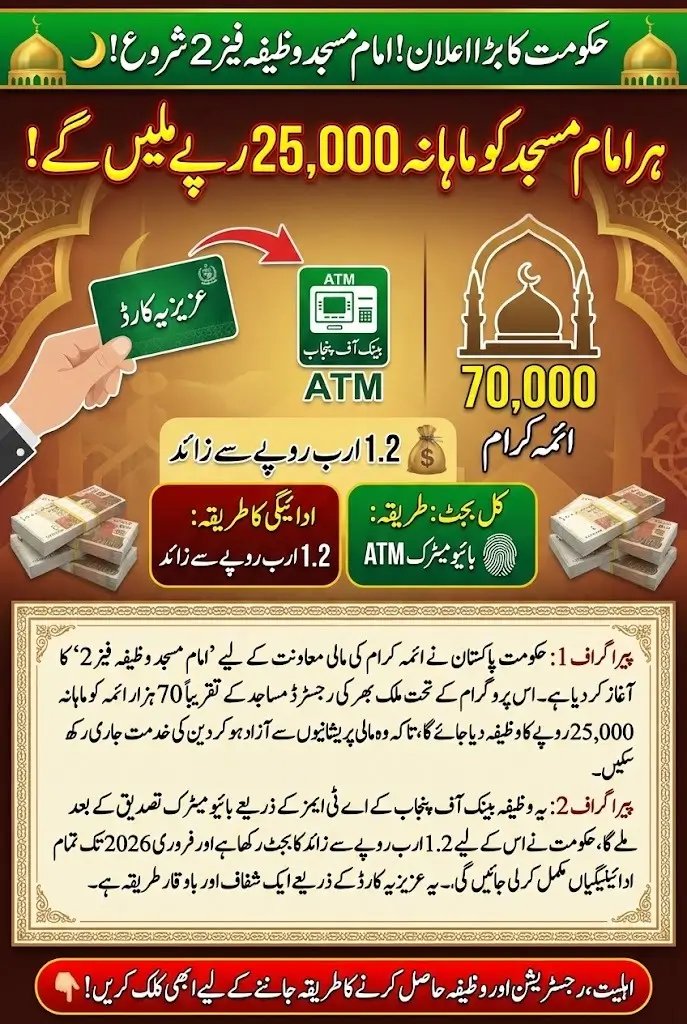 Government Launches Phase 2 of Imam Masjid Wazifa for Mosque Leaders