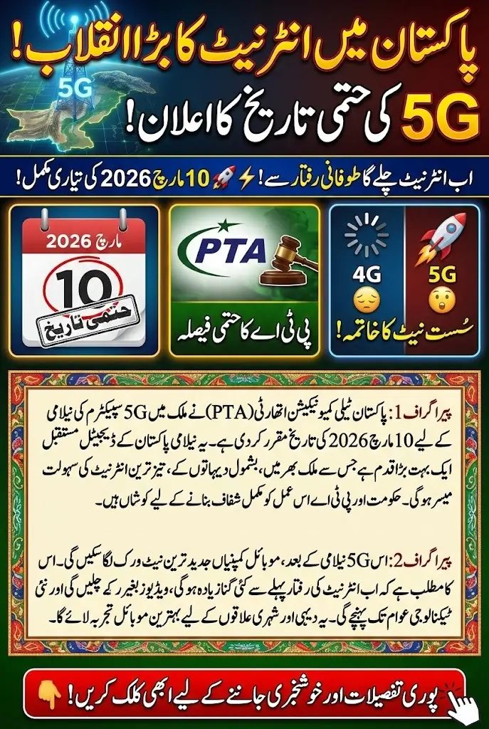 March 10 Set for Pakistan 5G Spectrum Auction with 597.2 MHz Spectrum